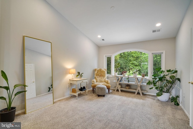 4705 Exeter St, Annandale, VA 22003 - sitting room featuring carpet flooring, baseboards, and recessed lighting