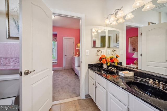 3716 Taft Ave, Alexandria, VA 22304 - full bathroom featuring tile patterned flooring, a sink, visible vents, and double vanity