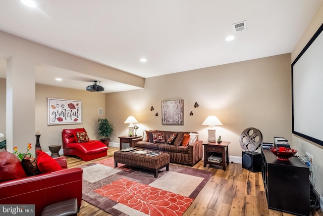3716 Taft Ave, Alexandria, VA 22304 - living room with recessed lighting, visible vents, light wood finished floors, and baseboards