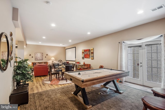3716 Taft Ave, Alexandria, VA 22304 - game room featuring wood finished floors, visible vents, and recessed lighting