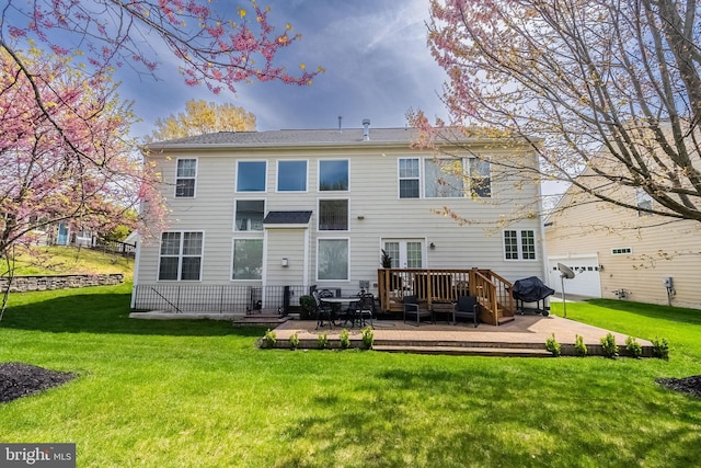3716 Taft Ave, Alexandria, VA 22304 - rear view of property with a wooden deck and a lawn
