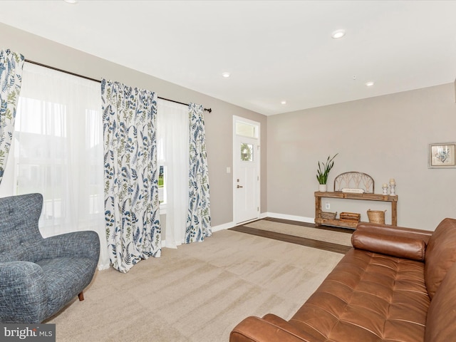 551 Timbermill Ct, Emmitsburg, MD 21727 - carpeted living room featuring baseboards and recessed lighting