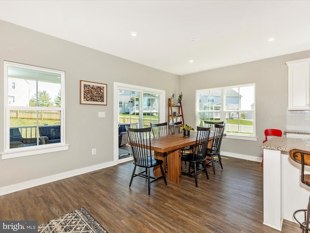 551 Timbermill Ct, Emmitsburg, MD 21727 - dining area featuring dark wood finished floors, baseboards, and plenty of natural light