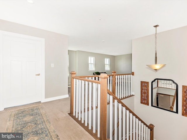 551 Timbermill Ct, Emmitsburg, MD 21727 - hallway featuring baseboards, an upstairs landing, and carpet flooring