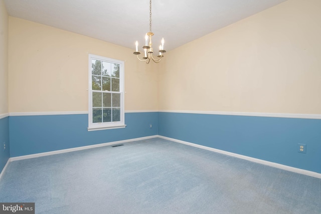 3713 Parkhurst Way, Baltimore, MD 21236 - carpeted empty room featuring a chandelier and baseboards