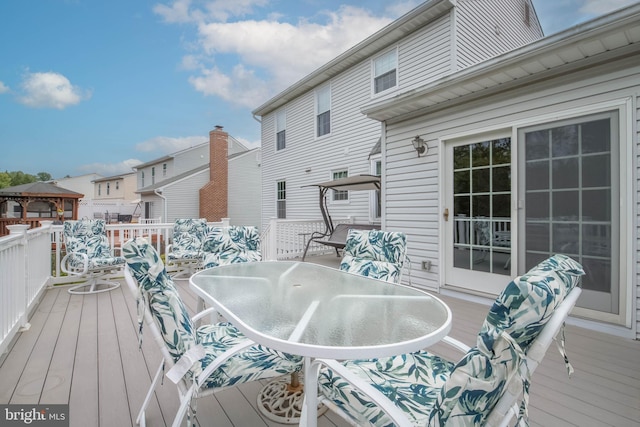 3713 Parkhurst Way, Baltimore, MD 21236 - wooden deck featuring outdoor dining area and a gazebo