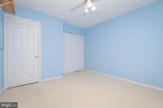 3713 Parkhurst Way, Baltimore, MD 21236 - unfurnished bedroom with carpet, baseboards, a closet, and a ceiling fan