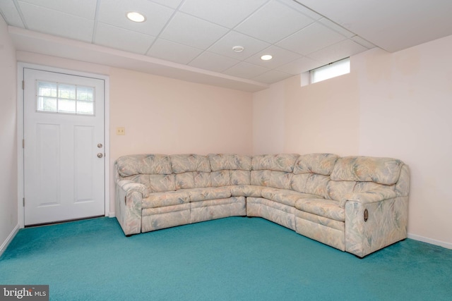3713 Parkhurst Way, Baltimore, MD 21236 - carpeted living area with recessed lighting, baseboards, and a drop ceiling