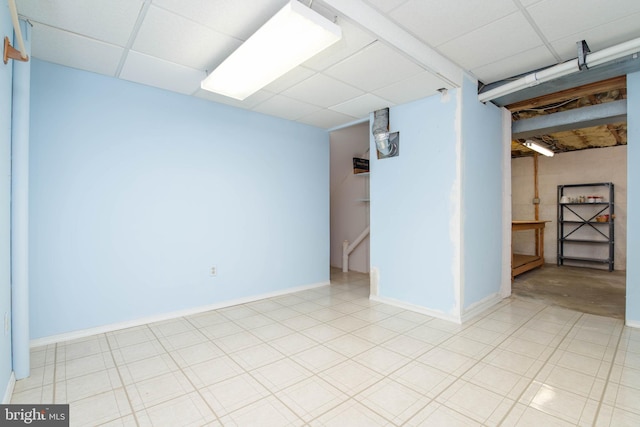 3713 Parkhurst Way, Baltimore, MD 21236 - spare room featuring a drop ceiling and baseboards
