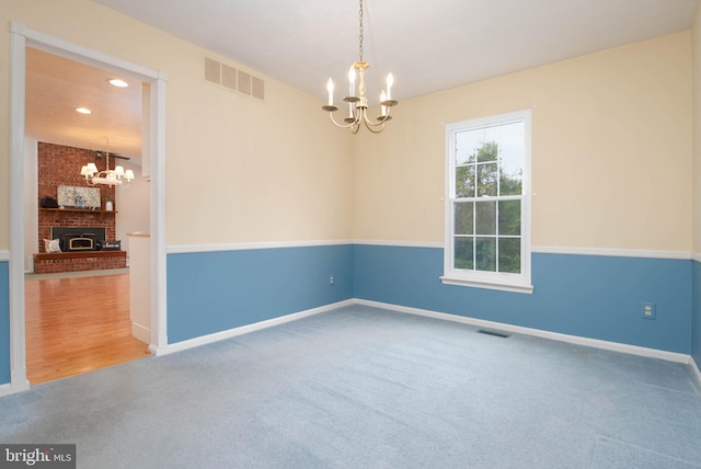 3713 Parkhurst Way, Baltimore, MD 21236 - empty room with a chandelier, carpet, baseboards, and recessed lighting