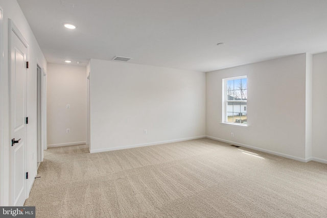 224 Camwood Ct, Fredericksburg, VA 22405 - empty room with light colored carpet, baseboards, visible vents, and recessed lighting