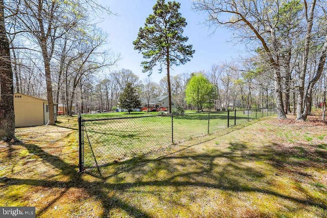 view of yard with fence
