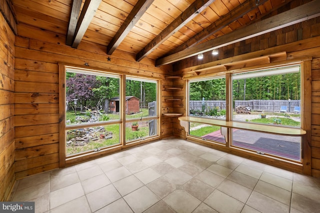 74 Madison Rd, Elmer, NJ 08318 - unfurnished sunroom with beam ceiling