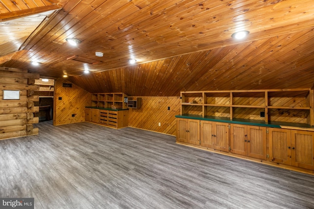 74 Madison Rd, Elmer, NJ 08318 - bonus room featuring wooden walls, wood finished floors, lofted ceiling, and wooden ceiling