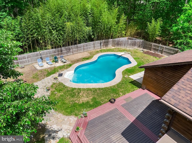 74 Madison Rd, Elmer, NJ 08318 - view of swimming pool featuring a fenced backyard, a deck, and a patio