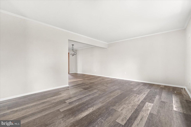 8794 Inspiration Ct, Walkersville, MD 21793 - interior space with a notable chandelier, baseboards, ornamental molding, and wood finished floors