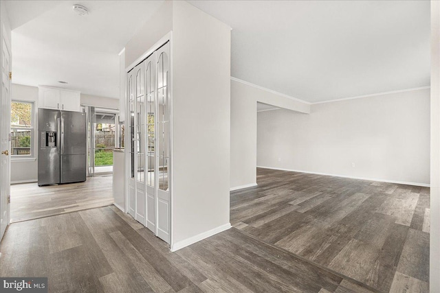 8794 Inspiration Ct, Walkersville, MD 21793 - foyer featuring baseboards, wood finished floors, and ornamental molding