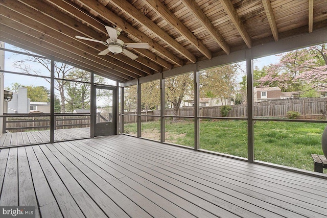 8794 Inspiration Ct, Walkersville, MD 21793 - unfurnished sunroom featuring a ceiling fan