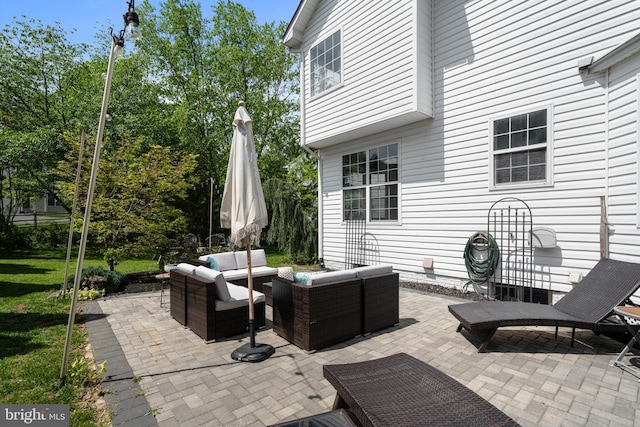 view of patio / terrace with an outdoor living space