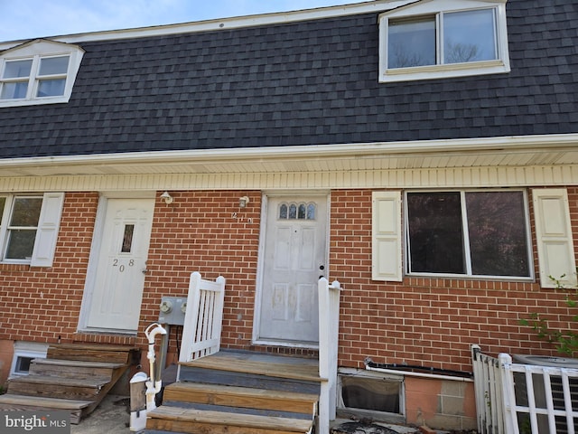 210 Aster Ln, Forest Hill, MD 21050 - view of front of house featuring roof with shingles, mansard roof, and brick siding