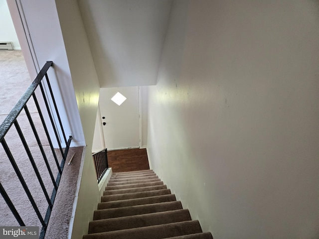 210 Aster Ln, Forest Hill, MD 21050 - staircase featuring a baseboard radiator