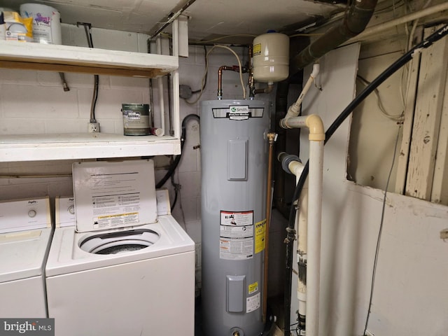 210 Aster Ln, Forest Hill, MD 21050 - utility room with water heater and separate washer and dryer