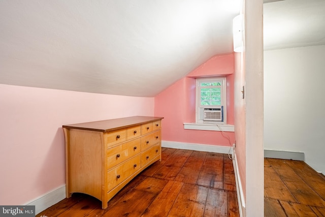 4870 Homeville Rd, Cochranville, PA 19330 - bonus room with cooling unit, dark wood-style floors, and vaulted ceiling