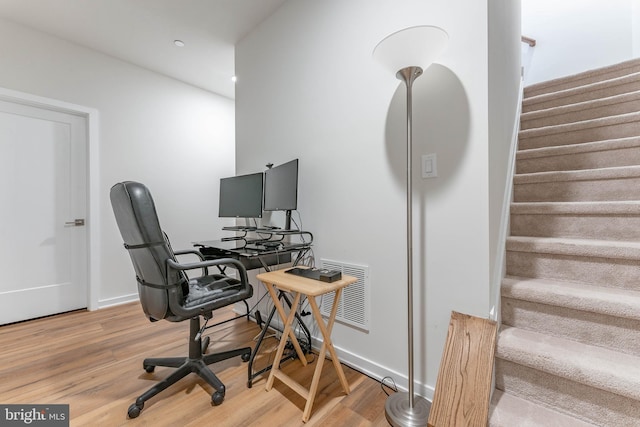 708 Hoopes Ln, Media, PA 19063 - office area featuring baseboards, recessed lighting, visible vents, and light wood-style flooring