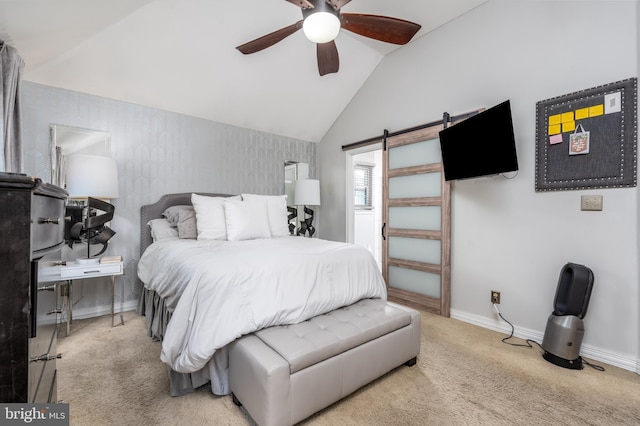 407 Tatum Ave, Wilmington, DE 19805 - bedroom featuring carpet floors, vaulted ceiling, baseboards, and a ceiling fan