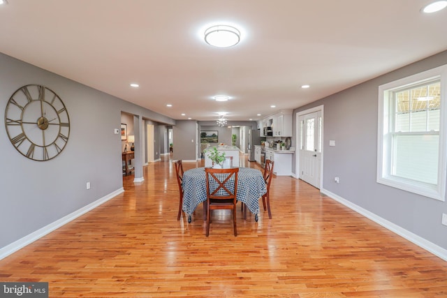 1111 S Mountain Rd, Dillsburg, PA 17019 - dining space featuring light wood-type flooring, baseboards, and recessed lighting