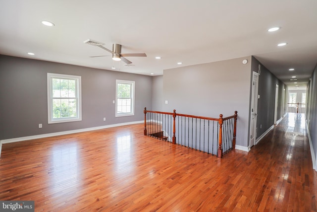 1111 S Mountain Rd, Dillsburg, PA 17019 - unfurnished room featuring hardwood / wood-style floors, recessed lighting, baseboards, and a ceiling fan