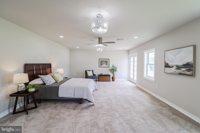 1111 S Mountain Rd, Dillsburg, PA 17019 - carpeted bedroom featuring baseboards, recessed lighting, and ceiling fan