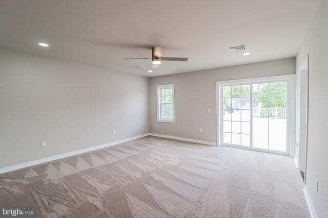 1111 S Mountain Rd, Dillsburg, PA 17019 - unfurnished room featuring light carpet, a ceiling fan, baseboards, and recessed lighting