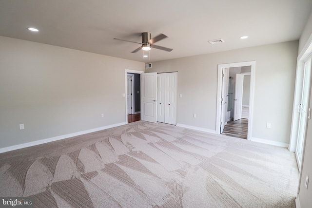 1111 S Mountain Rd, Dillsburg, PA 17019 - unfurnished bedroom with carpet floors, baseboards, recessed lighting, and ceiling fan