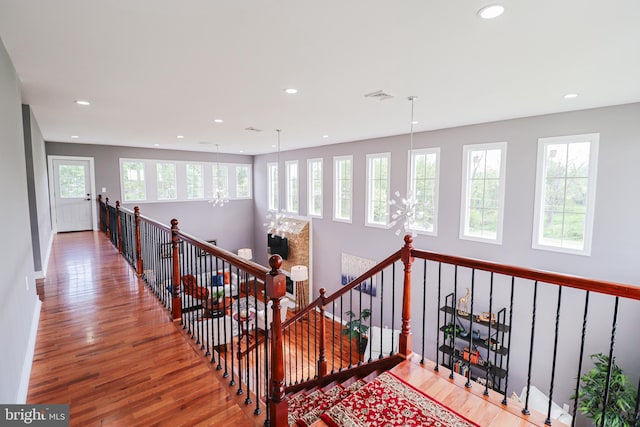 1111 S Mountain Rd, Dillsburg, PA 17019 - staircase with wood finished floors, recessed lighting, and plenty of natural light