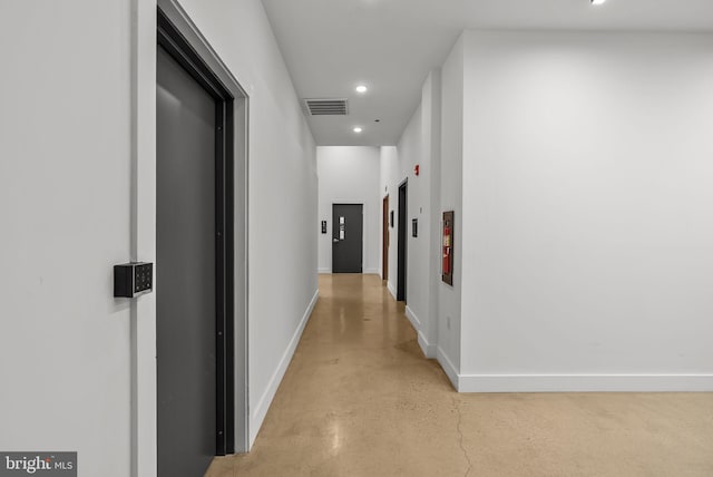 1501 N 31st St Unit 318, Philadelphia, PA 19121 - corridor with recessed lighting, visible vents, baseboards, and concrete flooring