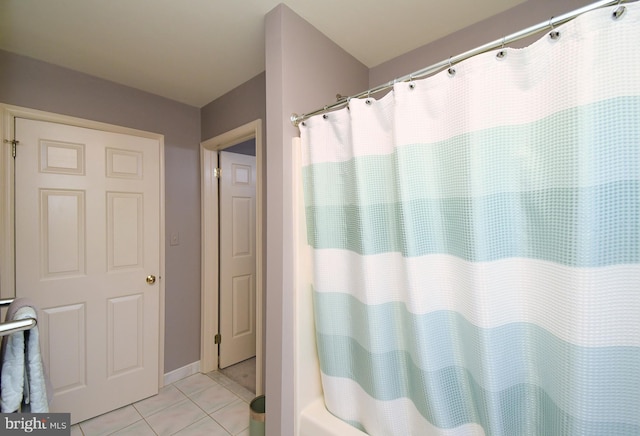 full bathroom with tile patterned flooring
