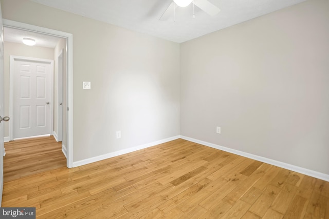 804 Farms River Rd, Front Royal, VA 22630 - spare room with a ceiling fan, light wood-style floors, and baseboards