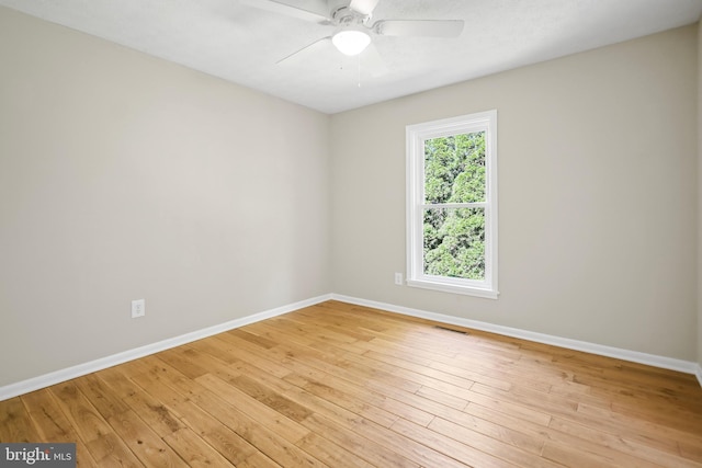 804 Farms River Rd, Front Royal, VA 22630 - empty room featuring baseboards, light wood-type flooring, and a ceiling fan