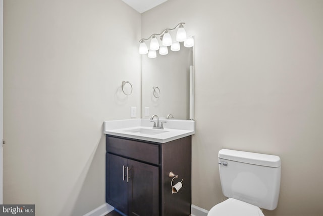 804 Farms River Rd, Front Royal, VA 22630 - half bath featuring vanity, toilet, and baseboards