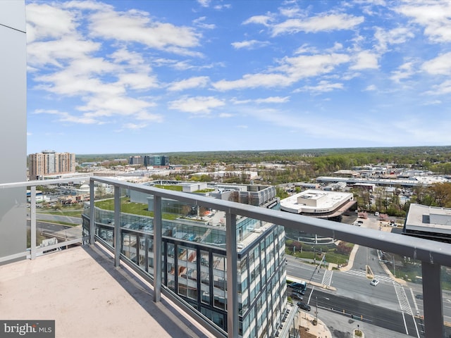balcony featuring a view of city