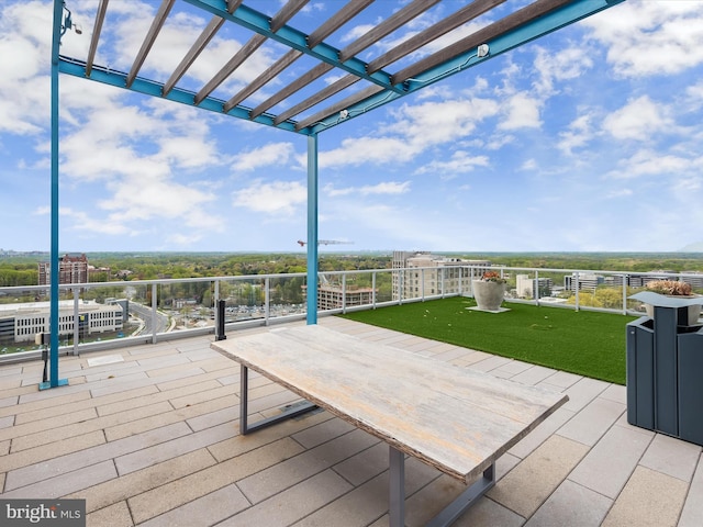 wooden deck with a pergola