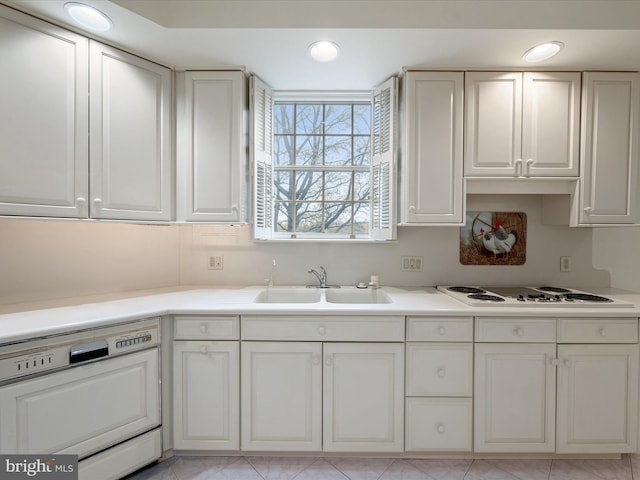 1324 Ramseur Ln, Winchester, VA 22601 - kitchen featuring light countertops, white appliances, recessed lighting, and a sink