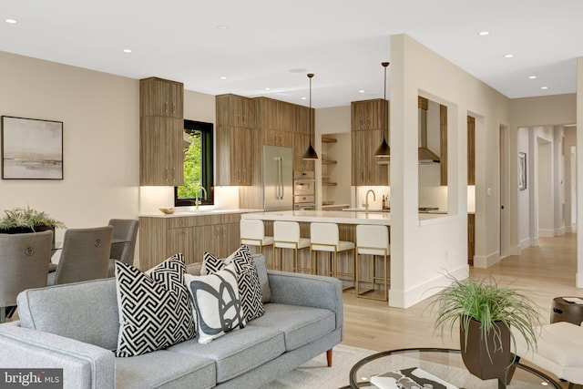 1853 Massachusetts Ave, Mclean, VA 22101 - living room with light wood-style floors and recessed lighting