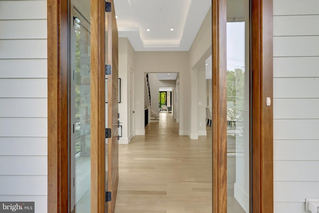 1853 Massachusetts Ave, Mclean, VA 22101 - corridor with light wood-style floors, baseboards, and recessed lighting