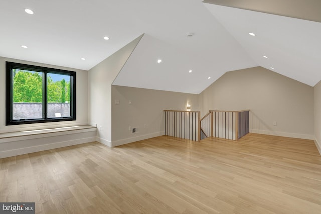 1853 Massachusetts Ave, Mclean, VA 22101 - bonus room featuring light wood-style flooring, vaulted ceiling, recessed lighting, and baseboards