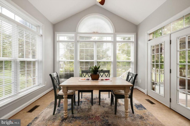 7135 Hills Ln, Warrenton, VA 20187 - sunroom with vaulted ceiling and french doors