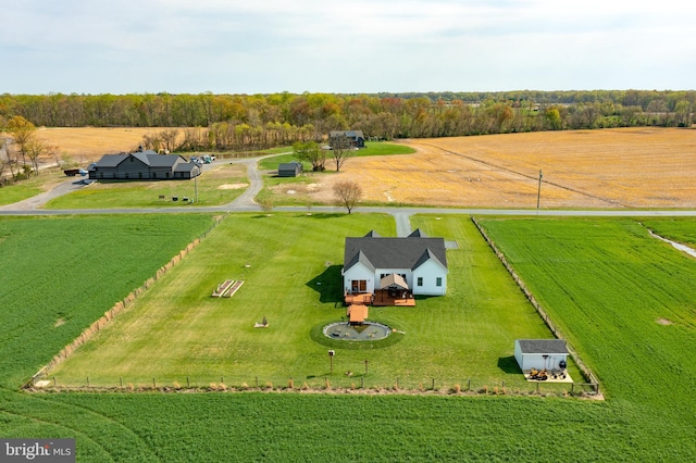 bird's eye view with a rural view