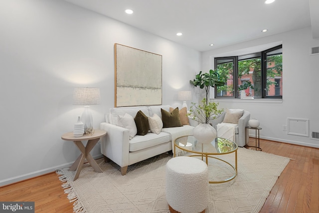 1773 Swann St NW, Washington, DC 20009 - living area featuring hardwood / wood-style flooring and recessed lighting