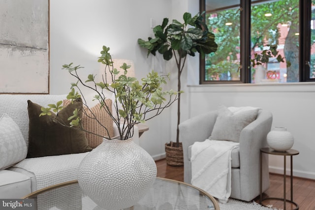 1773 Swann St NW, Washington, DC 20009 - living area with wood finished floors and baseboards